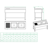Commercial Sink Stainless Steel 2 Bowls Right Bottom Shelf Splashback 1800mm Depth 600mm | Thstr186 Br2