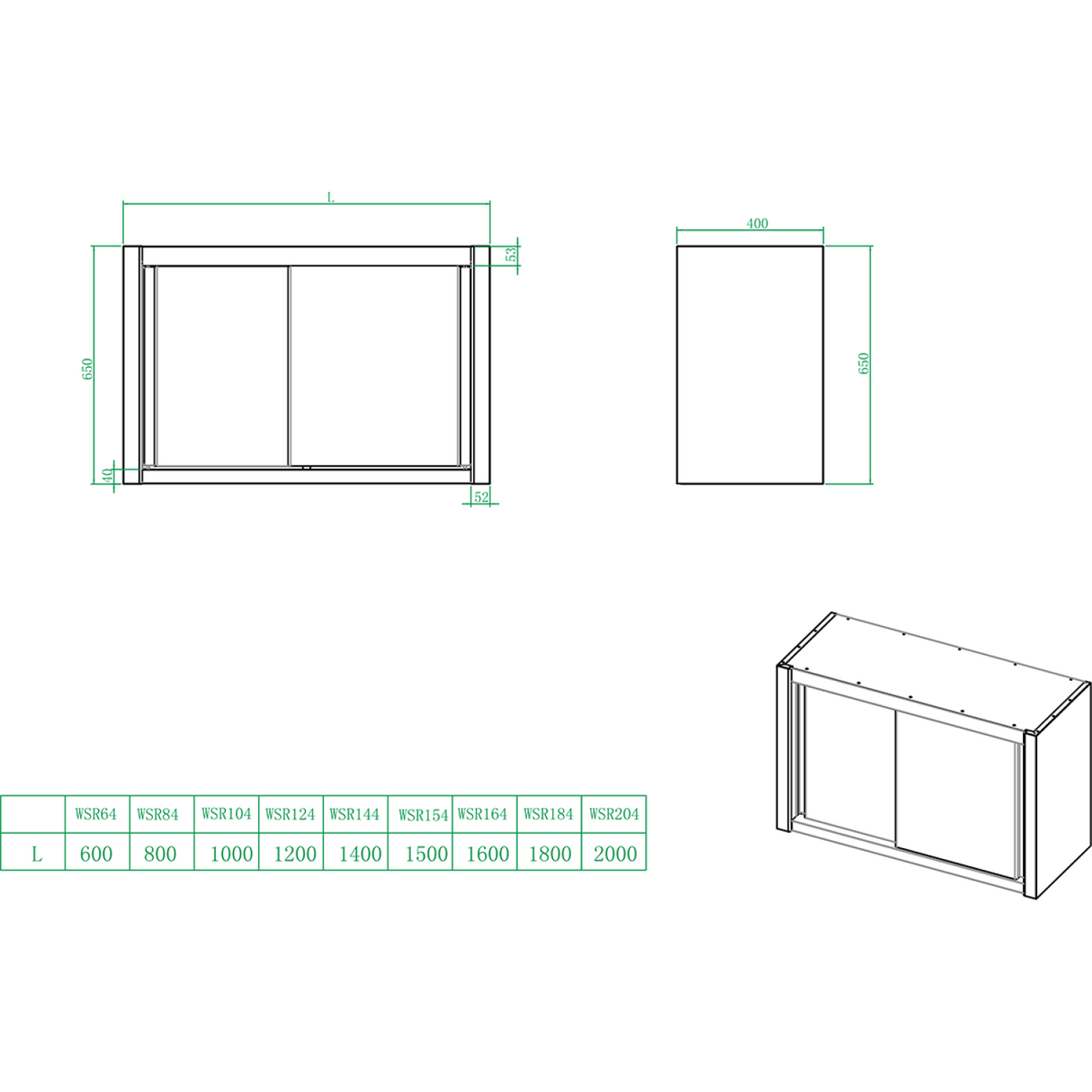 Wall Cabinet 1 Hinged Door Stainless Steel Width 600mm Depth 400mm |  Thwsr64