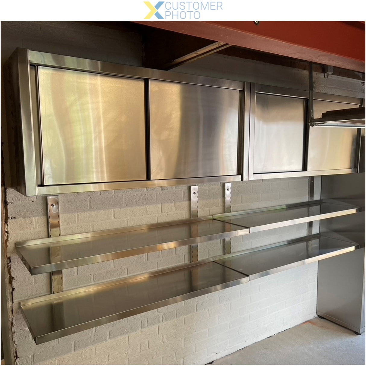 Wall Cabinet Sliding Doors Stainless Steel 1400x400x650mm |  Vwc144 D