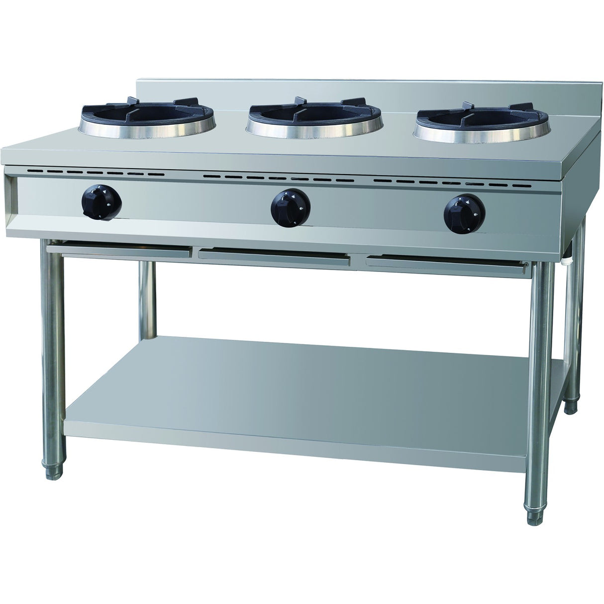 Professional Gas Wok Stove On Open Base 3 Burners 3x10k W |  Thz3