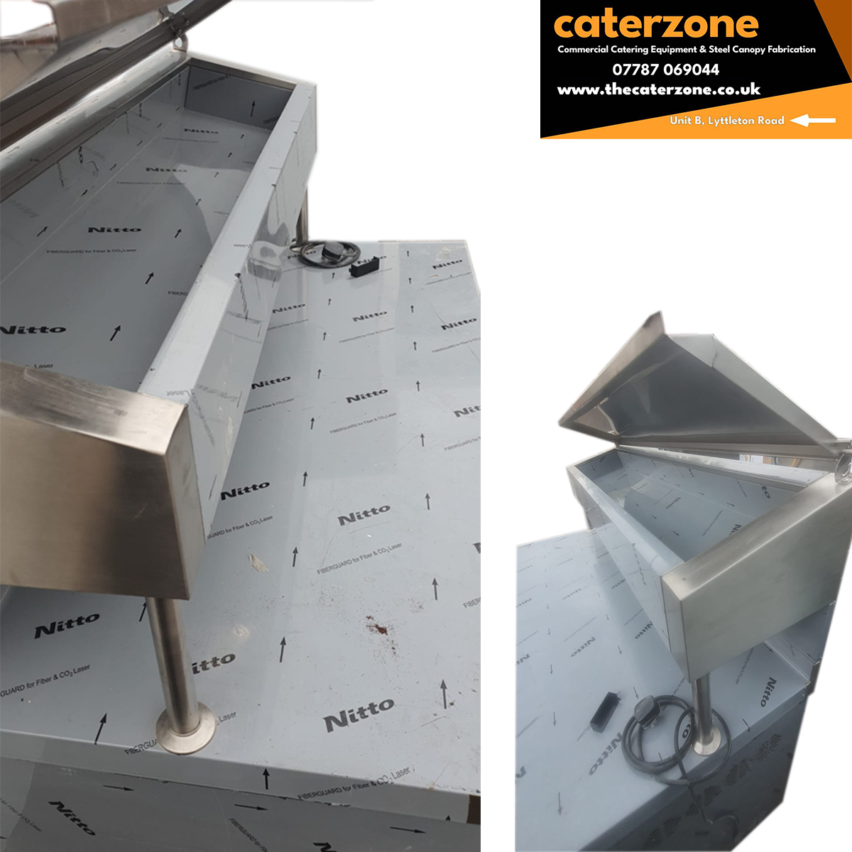 Pizza Topping Fridge 2 Door Stainless Steel Counter Fridge 140x70x134cm - B Grade