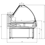 Serve Over Deli Counter Curved Glass Front Width 1350mm |  Kscp1311 Rca