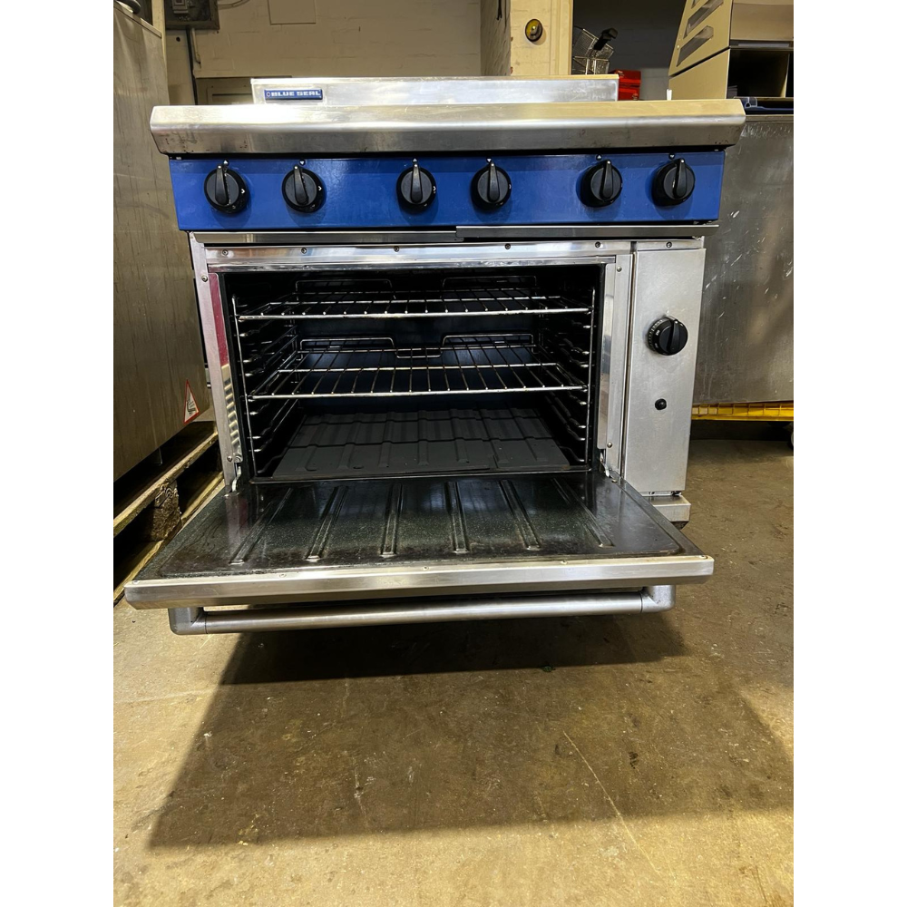 Blue Seal Natural Gas 6 Burner Cooker with Oven Range Refurbished