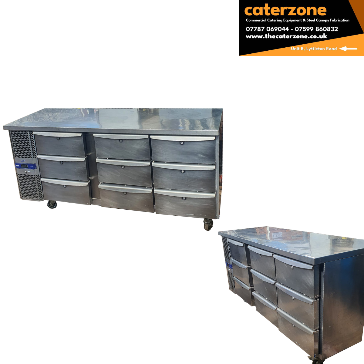 Counter 9 Drawer Fridge 182x67x87cm - Refurbished