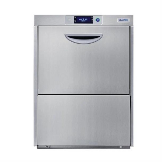 Classeq Undercounter Dishwasher C500WS with Integrated Water Softener 500mm basket up to 40 racks/hr Drain pump water softener
