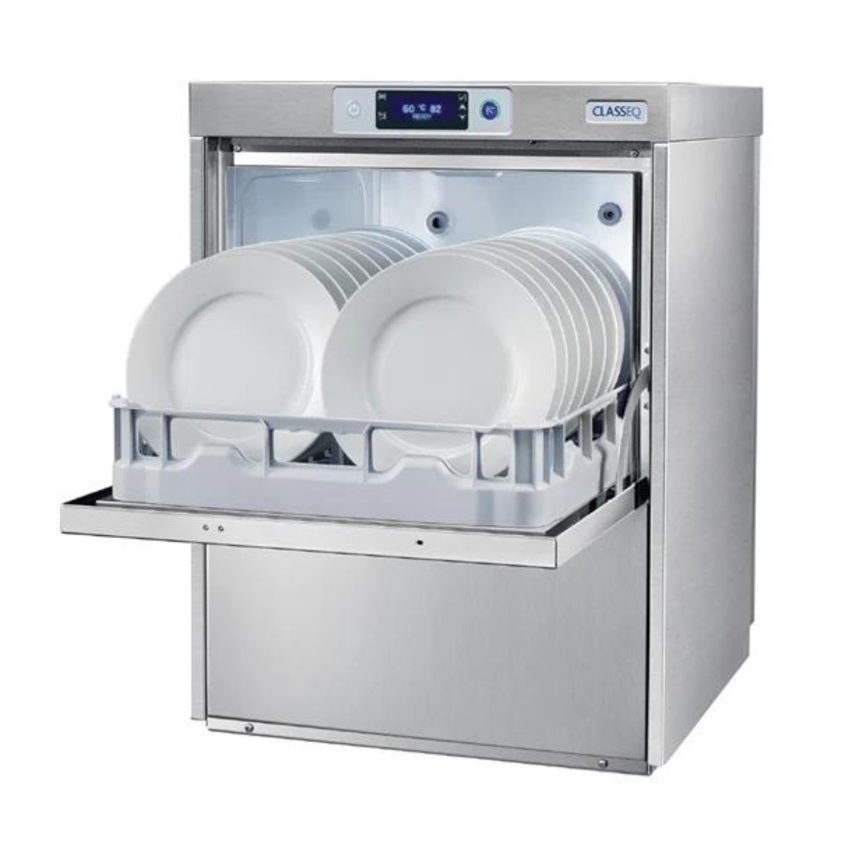 Classeq Undercounter Dishwasher C400WS with Integrated Water Softener 400mm basket up to 40 racks/hr Drain pump & water softener