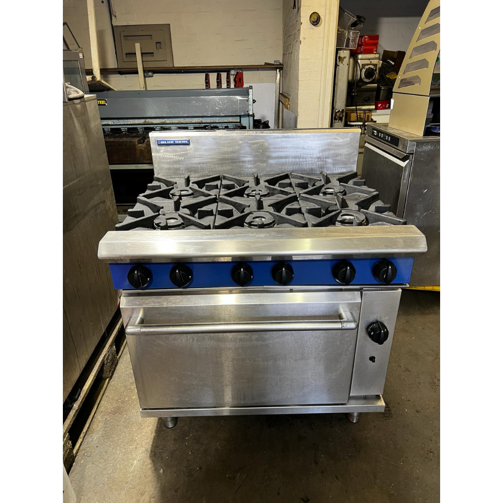 Blue Seal Natural Gas 6 Burner Cooker with Oven Range Refurbished