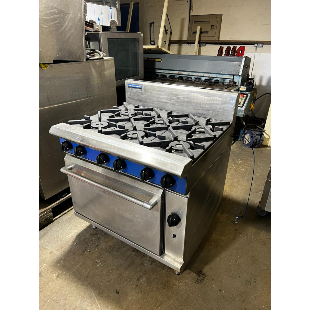 Blue Seal Natural Gas 6 Burner Cooker with Oven Range Refurbished