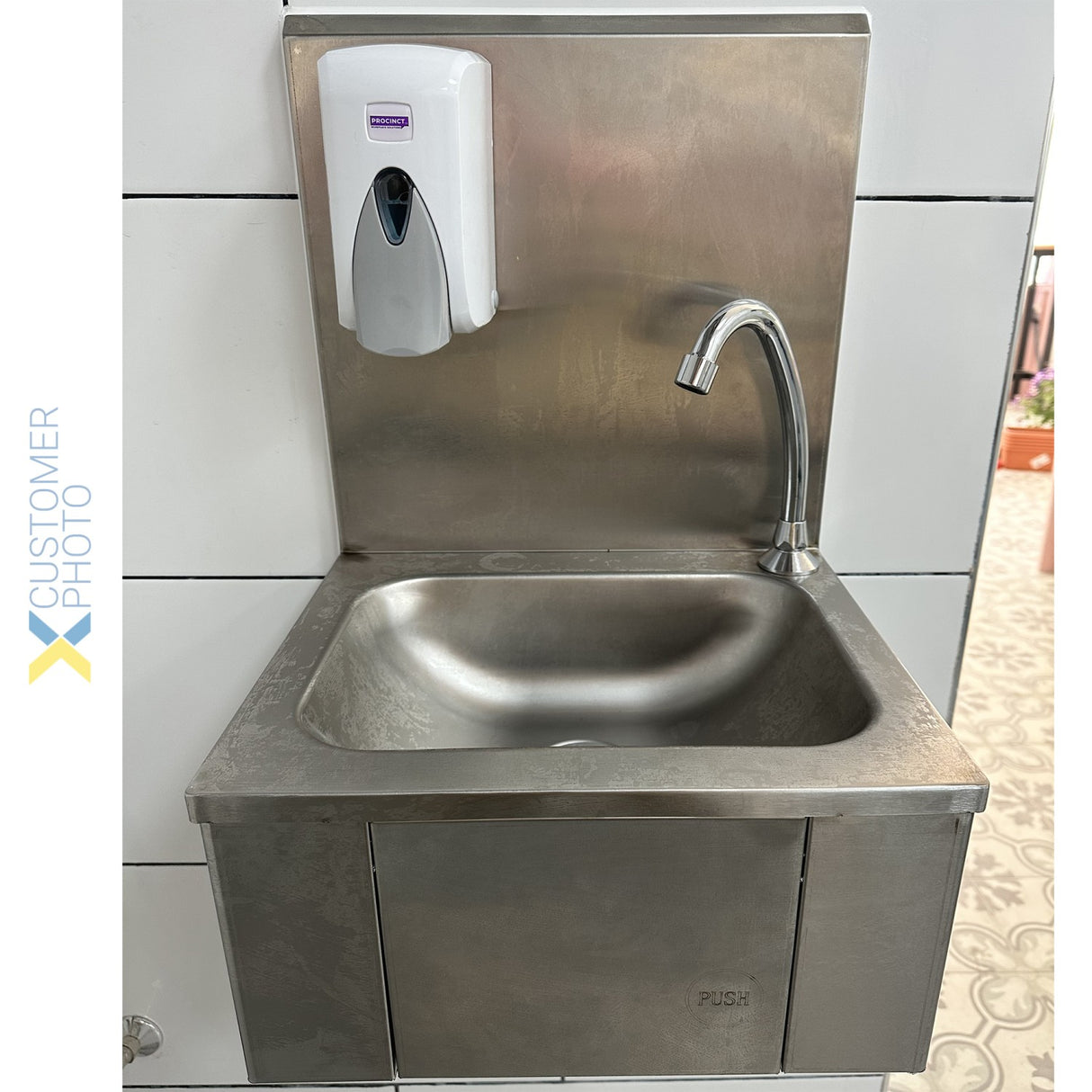 Commercial Hand Wash Sink Knee Control Stainless Steel |  Vhwr43