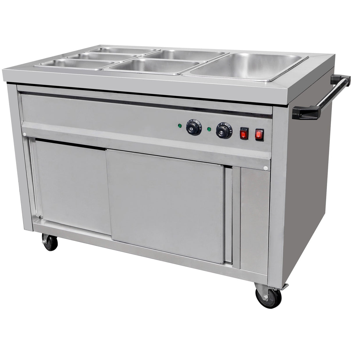 Mobile Bain Marie Top Hot Cupboard 1085mm With 6 Gn Pans | Vmgn3 As