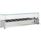 Refrigerated Servery Prep Top 1600mm 7x Gn1/3 Glass Cover |  Thv1600/380