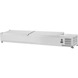 Refrigerated Servery Prep Top 1800mm 8x Gn1/3 Depth 380mm Stainless Steel Lid | Vrx1800/380 Ss