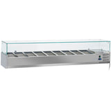 Refrigerated Servery Prep Top 9x Gn1/3 2000x395x435mm Glass Top |  Thv2000/380