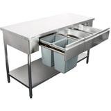 Premium Commercial Work Table With 3 Drawers Stainless Steel Bottom Shelf 1500x700x900mm | W218150703 D
