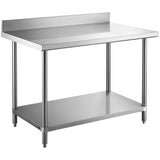 Professional Work Table Stainless Steel Undershelf Upstand 1200x600x900mm | W218 E60120 B