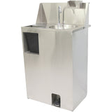 Foot Operated Mobile Wash Basin With Backsplash Paper Towel Dispenser &Amp; Castors Stainless Steel |  Whf277