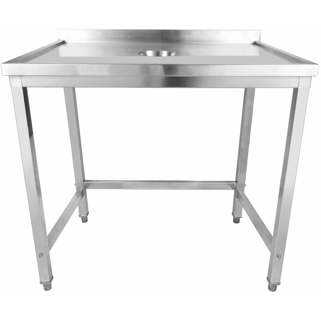 Professional Waste Disposal Table Stainless Steel 4 Side Up Marine Edge Backsplash 1400x700x950mm | Whdw14070 B