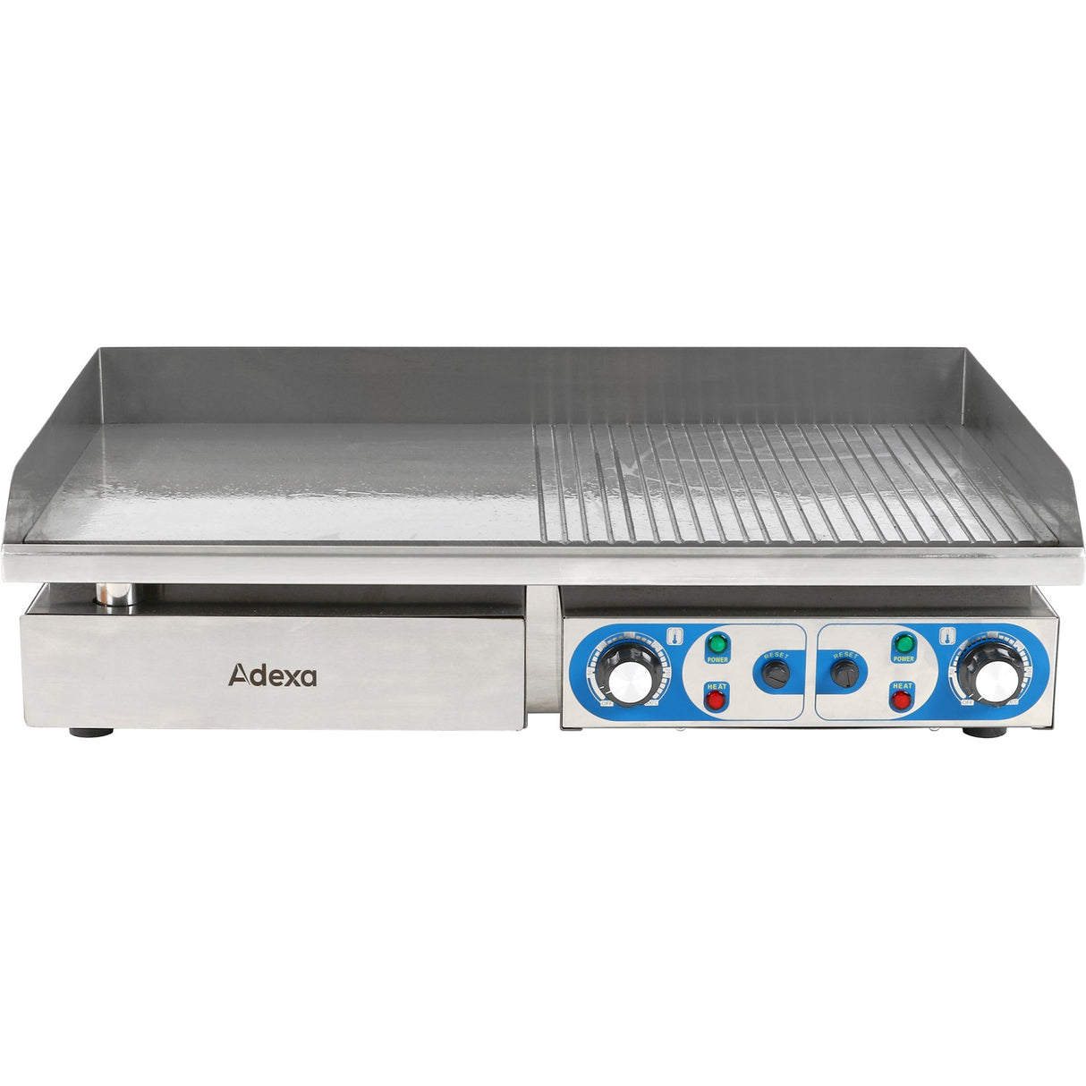 Commercial Griddle Smooth/Ribbed 728x393mm 2 Zones 4.4k W Electric |  Wheg820 Afr
