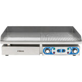 Commercial Griddle Smooth/Ribbed 728x393mm 2 Zones 4.4k W Electric |  Wheg820 Afr