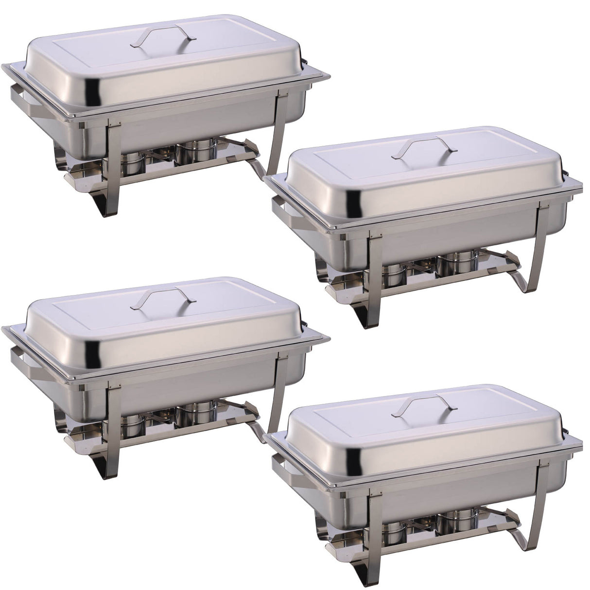 4 Pack Of Chafing Dish Gn1/1 Stainless Steel 9 Litres | Whs433