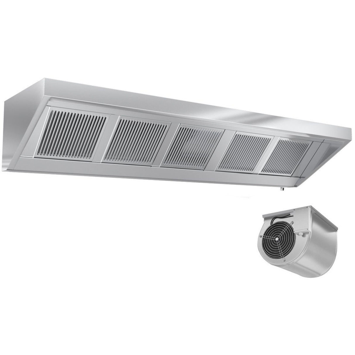 Wall Type Extraction Canopy With Filter &Amp; Fan &Amp; Lights &Amp; Speed Control 2200x900x450mm |  Vh229 F