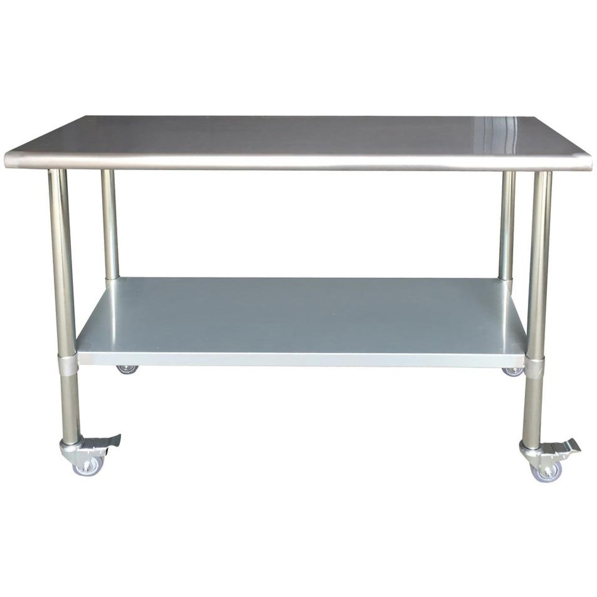 Commercial Mobile Work Table Stainless Steel Bottom Shelf 1200x600x900mm |  Wtg600 X1200 C