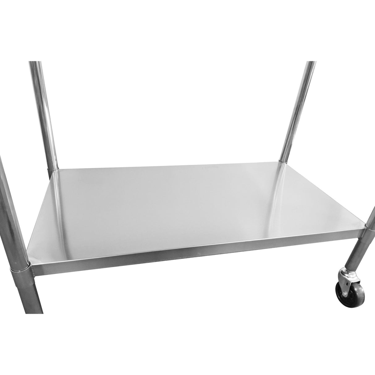 Commercial Mobile Work Table With Adjustable Feet Stainless Steel Bottom Shelf Rear Upstand 800x600xx850/930mm |  Wt6080 C