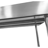 Commercial Mobile Work Table With Adjustable Feet Stainless Steel Bottom Shelf Rear Upstand 800x600xx850/930mm |  Wt6080 C