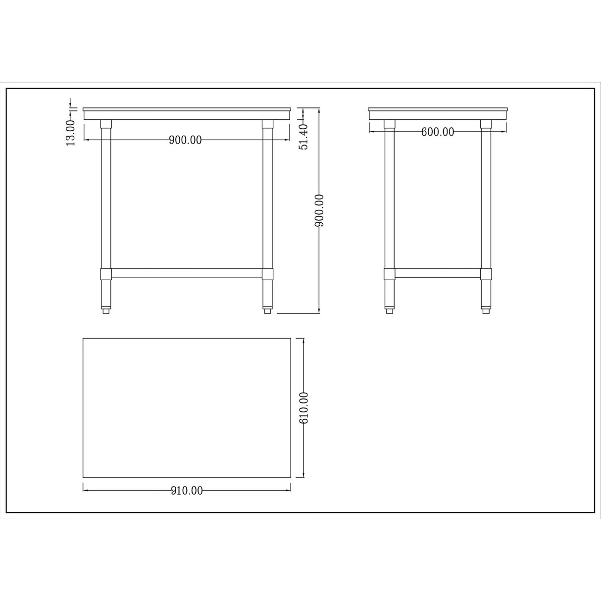 Chopping Board Table Stainless Steel Table 900x600x900mm |  WTC60902G