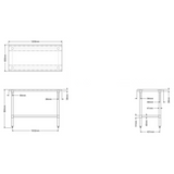 Commercial Work Table Stainless Steel Bottom Shelf 1200x600x900mm |  Wtg600 X1200