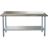 Commercial Work Table Stainless Steel Rear Upstand Bottom Shelf 1500x600x900mm |  Wtg600 X150050 R