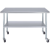 Commercial Mobile Stainless Steel Work Table Bottom shelf 1800x700x900mm |  WT70180GMOBILE