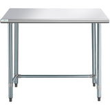 Commercial Work Table Stainless Steel No Bottom Shelf 1220x760x900mm | Wtgob3048418