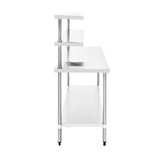 Stainless Steel Prep Table 1800mm Width 2 X Top Shelf &Amp; 1 X Undershelf |  Wts60180