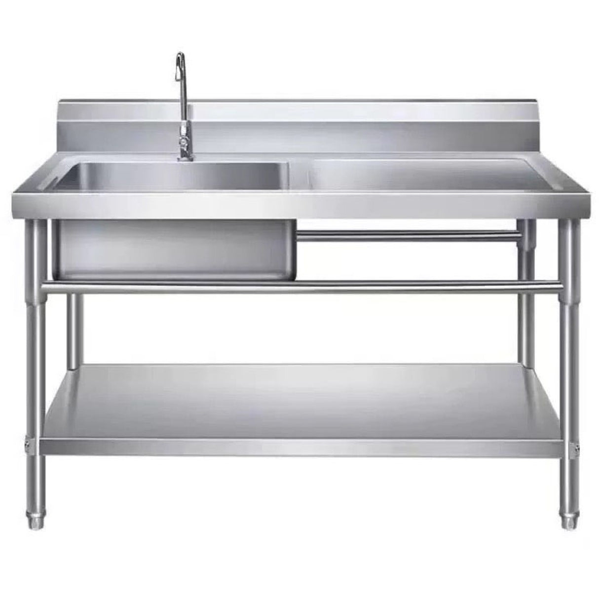 Commercial Sink Stainless Steel 1000x600x850mm 1 Bowl Left Splashback Undershelf | Wus100600 Left