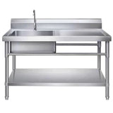 Commercial Sink Stainless Steel 1000x600x850mm 1 Bowl Left Splashback Undershelf | Wus100600 Left