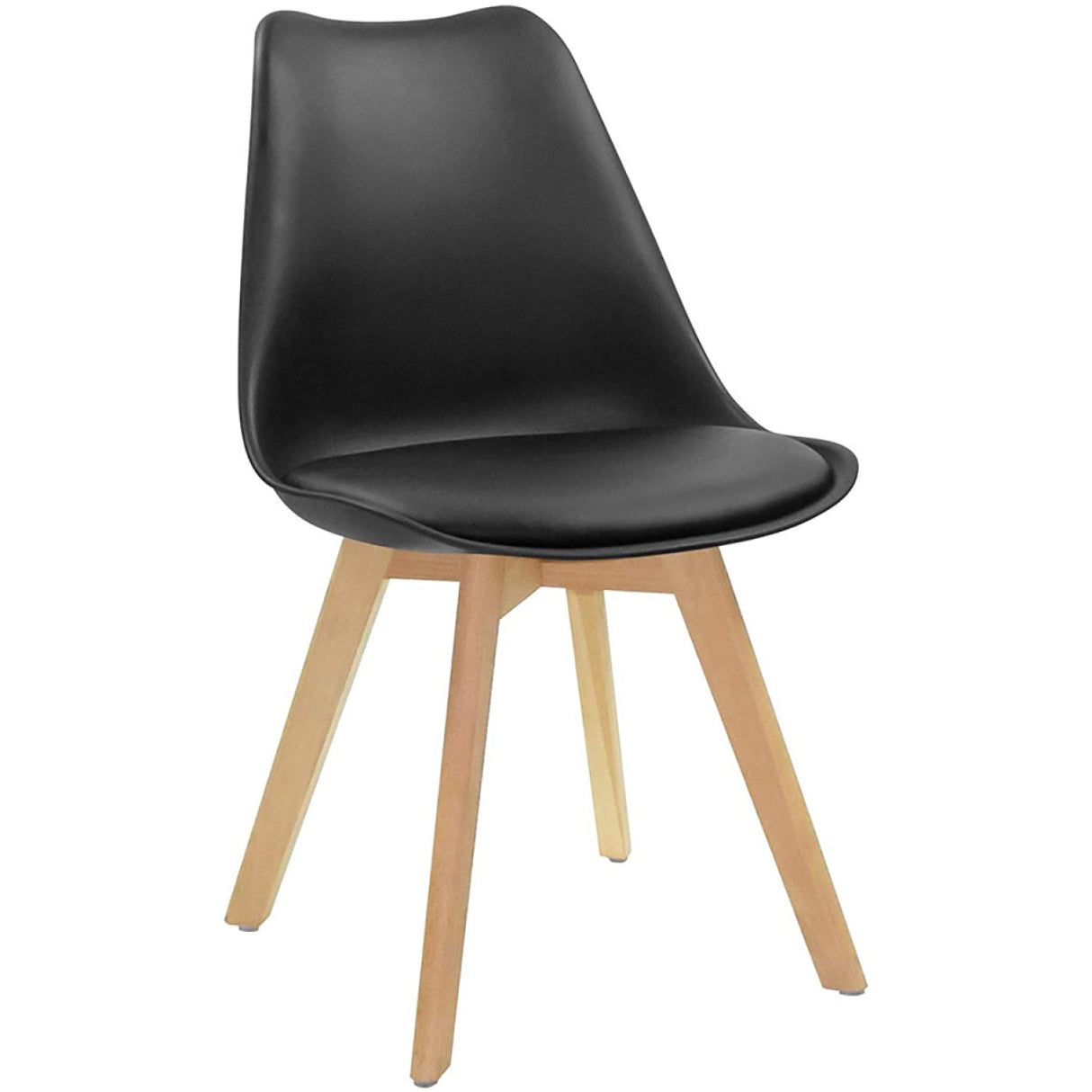 Side Dining Chair Padded Seat Black |  Ww003 B