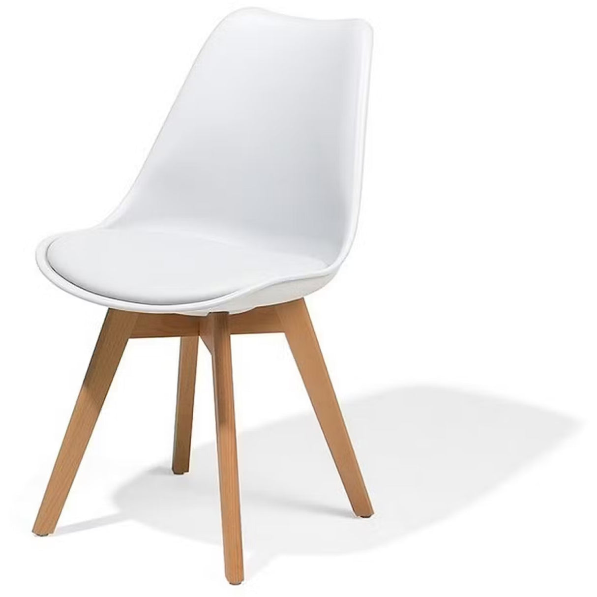 Side Dining Chair Padded Seat White |  Ww003 W