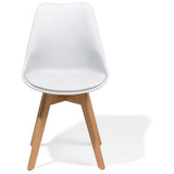 Side Dining Chair Padded Seat White |  Ww003 W