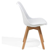 Side Dining Chair Padded Seat White |  Ww003 W