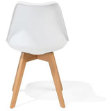 Side Dining Chair Padded Seat White |  Ww003 W