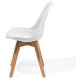 Side Dining Chair Padded Seat White |  Ww003 W