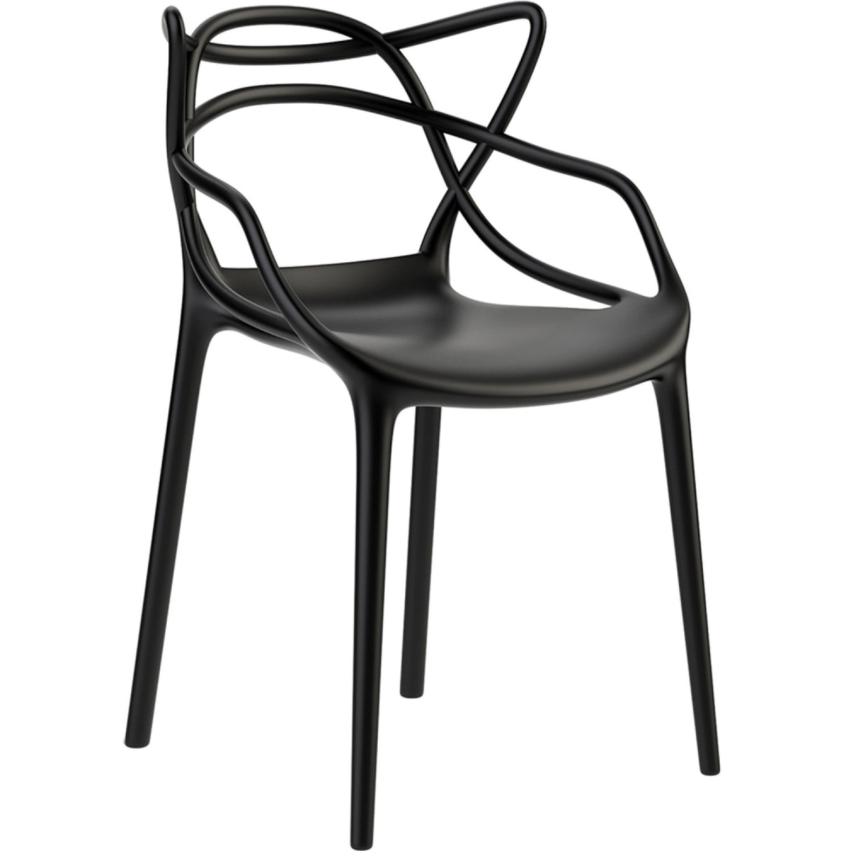 Bistro Dining Arm Chair Plastic Black Indoors & Outdoors |  WW023BLACK