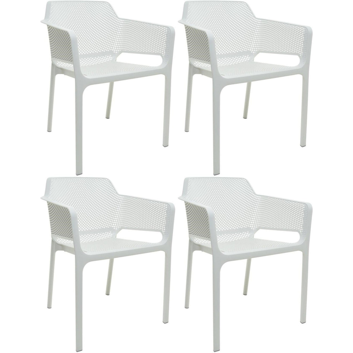 4pcs Bistro Dining Chair Plastic White |  Ww083 W