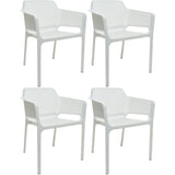 4pcs Bistro Dining Chair Plastic White |  Ww083 W