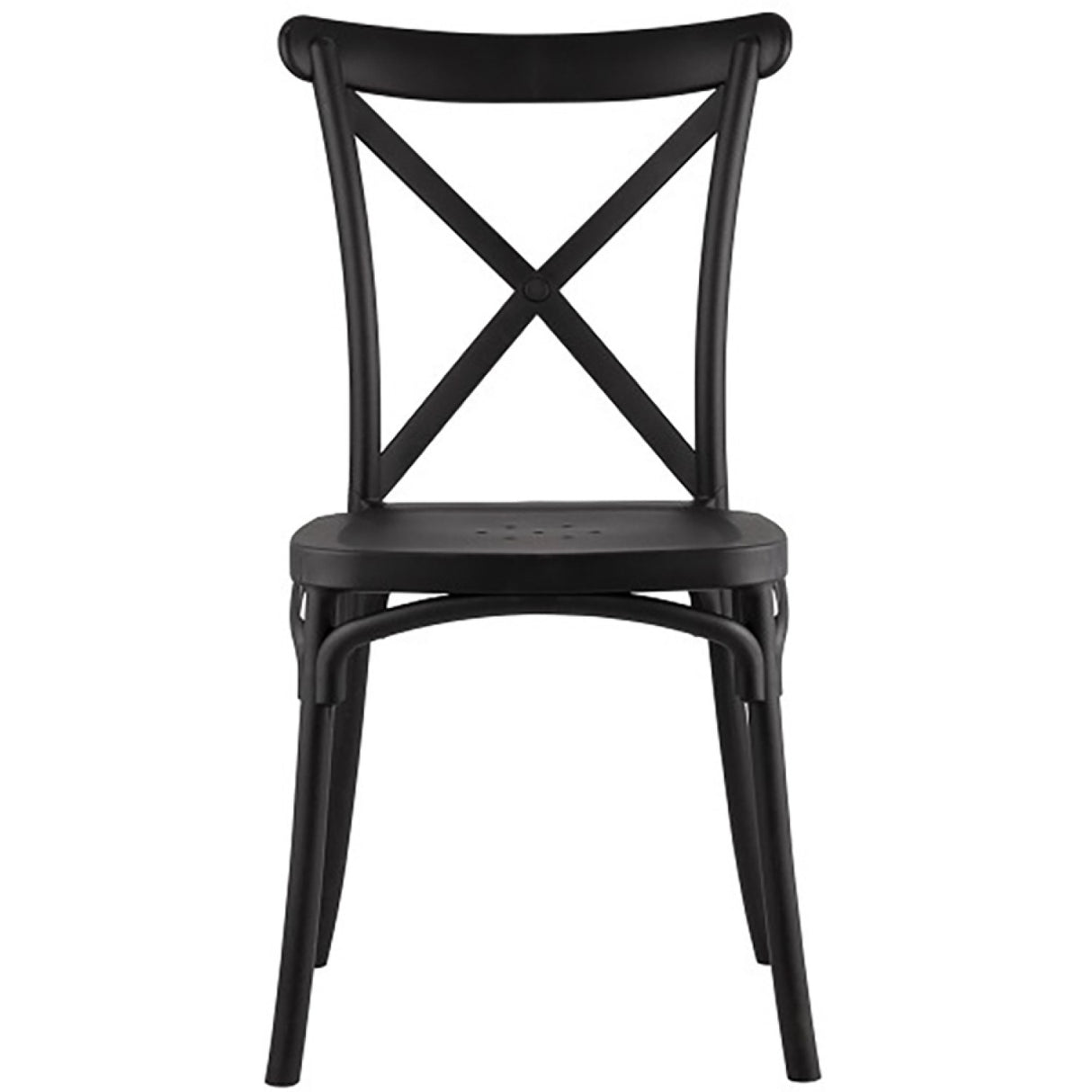 Bistro Dining Chair Cross Back Pp/Fiberglass Black |  Ww050