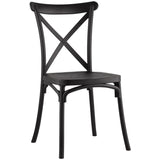 Bistro Dining Chair Cross Back Pp/Fiberglass Black |  Ww050