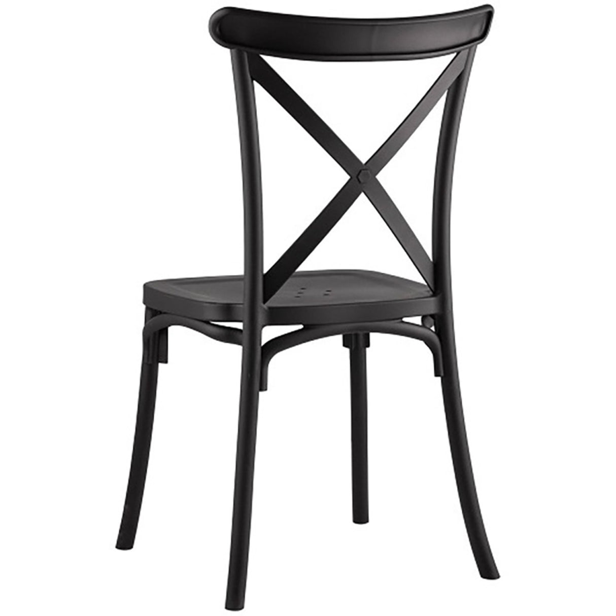 Bistro Dining Chair Cross Back Pp/Fiberglass Black |  Ww050