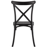 Bistro Dining Chair Cross Back Pp/Fiberglass Black |  Ww050