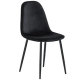 Velvet Dining Chair Black |  Ww088